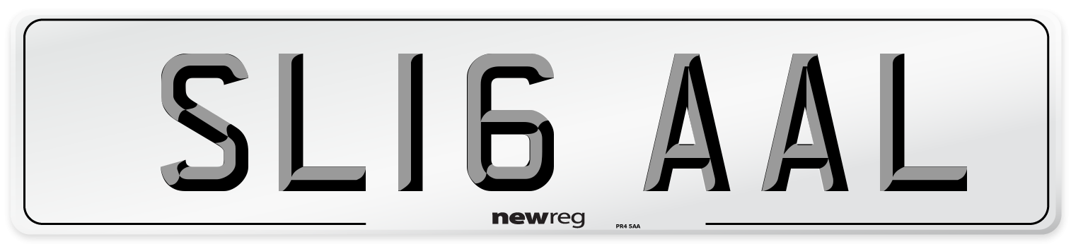 SL16 AAL Number Plate from New Reg